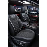 Kurra Store Skoda Favorit Forman (785) 1.3 (136) (61 Hp) 1994 Titanyum Serisi Uyumlu Keten Oto Koltuk Kılıfı Beyaz - Siyah - Beyaz