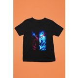 Kurt Baskılı Unisex Siyah Tişört