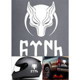 Kurt Börü Gökbörü Göktürkçe Türk Sticker Türkiye Türk Sticker Oto Araba Motosiklet Kask Sticker 00288-1 - Beyaz - 80x62 Cm