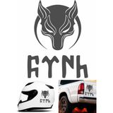 Kurt Börü Gökbörü Göktürkçe Türk Sticker Türkiye Türk Sticker Oto Araba Motosiklet Kask Sticker 00288-1 - Gri - 60x46 Cm