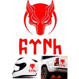 Kurt Börü Gökbörü Göktürkçe Türk Sticker Türkiye Türk Sticker Oto Araba Motosiklet Kask Sticker 00288-1 - Kırmızı - 50x39 Cm