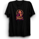 Kurt Cobain, Nirvana, Orange Purple Design Rock Metal Tişört - 2XL - Siyah