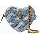 Kurt Geiger Kensington Heart Denim Lüks Tasarım Kadın Çapraz Çanta - Mavi