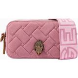 Kurt Geiger Kensington Small Camera Süet Lüks Tasarım Pembe Kadın Omuz Çantası