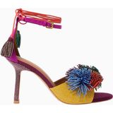 Kurt Geıger Kurt Geiger Pom Pom 70 Ankle Tie Sandals, Süet Detaylı Zarif Bağcıklı Topuklu Ayakkabı - Çok Renkli