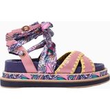 Kurt Geiger Orson Cross Scarf %100 Süet Lüks Tasarım Düz Kadın Sandalet - Çok Renkli