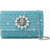 Kurt Geiger Party Eagle Şık Kadın Clutch ve Omuz Çantası - Mavi