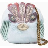 Kurt Geiger Pom Pom Eagle Tüylü Zincir Askılı Kadın Çapraz Çanta - Pastel Mavi