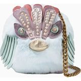 Kurt Geiger Pom Pom Eagle Tüylü Zincir Askılı Kadın Çapraz Çanta - Pastel Mavi