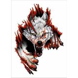 Kurt Gökbörü Göktürk Türk Bozkurt Ay Yıldız Sticker Araba Oto Motosiklet Karavan Etiket 00004 - 25x17 Cm - Renkli