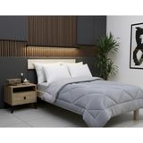 Kurt Homeware %100 Pamuk Çifttaraflı Wellsoft Çift Kişilik Peluş Yorgan - 195 x 215 cm - Gri