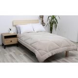 Kurt Homeware %100 Pamuk Çifttaraflı Wellsoft Peluş Yorgan - 195 x 215 cm - Toprak - Bej