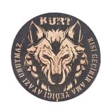Kurt Kışı Geçirir Ama Yediği Ayazı Unutmaz -Yuvarlak Deri Peç - Arma - Wolf Leather Patch