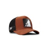 Kurt Logolu Camel-Siyah Trucker Şapka