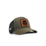 Kurt Logolu Cordura Haki-Siyah Trucker Şapka
