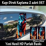 Kurt Renkli Oto Kapı Sticker 2Li Sağ Sol Kapı Direk İçin Folyo Kaplama - Tuning Modifiye Görünüm