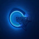 Kurt ve Ay Neon Metal Tabela - Uluyan Kurt LED Tabela, Neon Tabela Özel, Hayvan Neon Tabela, Kurt Neon Tabela (Uzaktan Kumandalı)