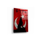 Kurt ve Bayrak Cam Tablo | Hediyelik, Dekoratif, Ofis, Mutfak
