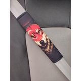 Kurt ve Türk Bayrağı Baskılı Emniyet Kemeri Kılıfı, 26 Cm, Yumuşak Voleur Kumaş, 4 mm Süngerli, 2 Adet - Çok Renkli