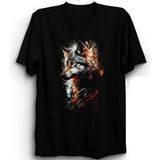 Kurt, Wolf Vr5, Animal, Tasarım Tişört - Siyah - XL