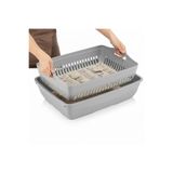 Kurtbay Şekil Flex Elek ve Alt kum kabı, Kapalı ve Açık Kedi Tuvaleti Uyumlu, 37,5x50x13 cm