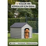 Kurtbay Şekil Flex Küçük Boy Plastik Köpek Kulübesi – Suya Dayanıklı Dış Mekan Köpek Evi 62X76X34 cm - Antrasit
