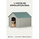 Kurtbay Şekil Flex Küçük Boy Plastik Köpek Kulübesi – Suya Dayanıklı Dış Mekan Köpek Evi 62X76X34 cm - Yeşil