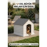 Kurtbay Şekil Flex Xxl Boy Plastik Köpek Kulübesi – Suya Dayanıklı Dış Mekan Köpek Evi 95X98X102 cm - Antrasit