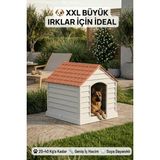 Kurtbay Şekil Flex Xxl Boy Plastik Köpek Kulübesi – Suya Dayanıklı Dış Mekan Köpek Evi 95X98X102 cm - Kahve
