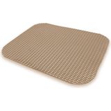 Kurtbay Şekil Kedi Tuvalet Kabı Önü Kum Toplayıcı Kedi Halısı Paspası, 40X50 cm - Bej