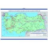 Kurtuluş Savaşında Sakarya Savaşına Kadar Cepheler Haritası (90x120 Cm)