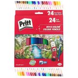 Kuru Boya Kalemi 24 Renk Karton Kutu 1 Paket Pritt 24 lü Kuruboya Tam Boy Renkli Kalem Kaliteli Yumuşak Uçlu Canlı Renk