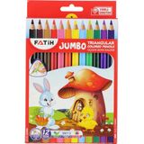 Kuru Boya Triangular Üçgen Jumbo 1/1 12 Renk (3,5 Mm)