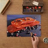 Kuru Et Dilimleri - Baharatlar Tasarımı 240 Parça Ahşap Puzzle Ahşap Kutuda MP02405