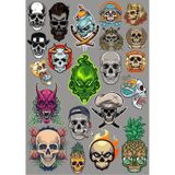 Kuru Kafa İskeletler Sticker Set 27 Parça Telefon, Tablet, Defter, Laptop Sticker