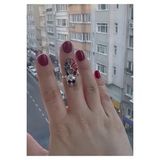 Kuru Kafa Renkli Gotik Kadın Ayarlabilir Yüzük 925 Ayar Kaplama