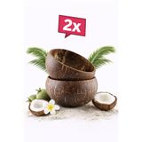 Kuru Yeşil Hindistan Cevizi Kasesi – 2 Adet – Smooth – Jumbo - El Yapımı – Doğal – Salata ve Çerezlik – Parlak