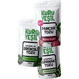 Kuru Yeşil Sebze Tozu Paketi – 300 Gr – Brokoli Tozu – Pancar Tozu – Ispanak Tozu – Doğal Sebze Tozu 3x100 Gr