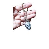 Kurukafa Anahtarlık, Gümüş Renk, Metal Zincir, Anahtar Charm Detaylı, Gotik Tema