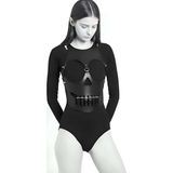 Kurukafa Tasarımlı Giysi Üzeri Giyilebilir Fantazi Seksi Deri Body Harness - Brf1153