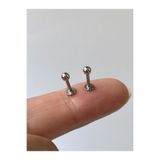 kurukafagift 2 Adet Cerrahi Çelik Top Gümüş Renk Piercing Tragus Helix Lob Conch 6 mm