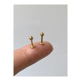 kurukafagift Cerrahi Çelik Piercing Düz Top Uçlu Gold Renk Tragus Helix Lob Conch 6 mm 2 adet
