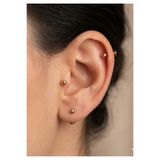kurukafagift Cerrahi Çelik Top Gold Renk Piercing Tragus Helix Lob Conch Kııkırdak 6 mm