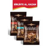 KURUKAHVECİ HACI BURHAN EFENDİ K.Türk Kahvesi+Damla Sakız Aromalı T.Kahvesi+Çifte Kavrulmuş T.Kahvesi 100 g
