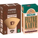 Kurukahveci Mehmet Efendi Brazilian Filtre Kahve 250 gr + Filtre Kahve Kağıdı No:4 80'li - 1 Paket