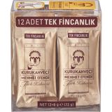 Kurukahveci Mehmet Efendi Mehmet Efendi 12 Adet Tek Kullanımlık Türk Kahvesi Yumuşak Lezzet ile Kafeinli İçerik