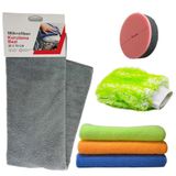 Kurulama Cila Havlusu Yıkama Eldiveni Cila Süngeri Mikrofiber Bez 6lı Set