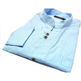 Kurular Tekstil Çift Düğme Uzunkol Pamuk Gömlek - 2XL - Açık Mavi