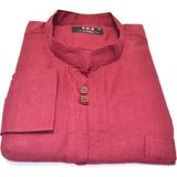 Kurular Tekstil Çift Düğme Uzunkol Pamuk Gömlek - 2XL - Bordo
