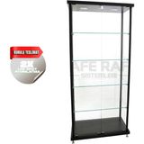 Kurulu Vitrin, Camlı Vitrin,koleksiyon ,teşhir, Cam,dolap - 30X70X175 - Siyah